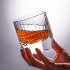 KAMMAK Crystal Whiskey Glasses Set of 2, 7.44oz Old Fashioned Glasses Stemless, Luxury Hand Blown White Cocktail Glasses, Handcrafted Cut Design Octagon Cup for Women, Men Gift for Bourbon