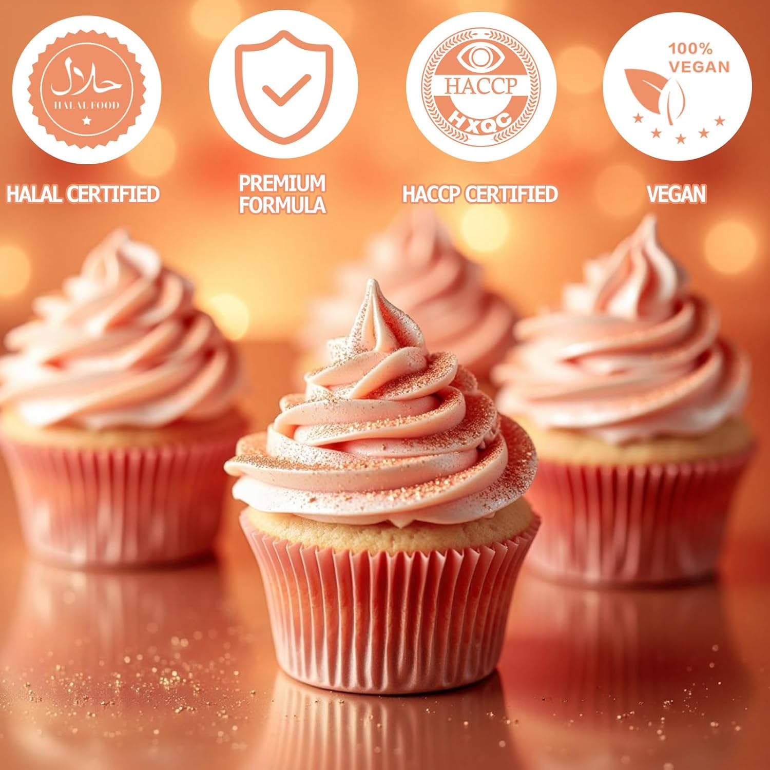 Nomeca Edible Glitter for Drinks Cakes, 8 grams Food Grade Luster Dust Sprinkles Glitter for Cake Decorations, DIY Cocktails, Beverages & Cake Decorating, Dessert Cake Topper (8-Rose Gold)