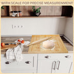 Reversible Wooden Pastry Board, 24" x 20" Wooden Cutting Board with Lip, Pastry Board Cutting Board Chopping Board Pie Board with Engraved Ruler for Counter Top Kitchen