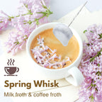 Milk Frother Handheld with 3 Stainless Steel Whisks, Rechargeable Electric Drink Mixer with Stand & Travel Case, Milk Foamer for Coffee, Latte, Cappuccino, Hot Chocolate, Egg,Jam Supplement-Mint