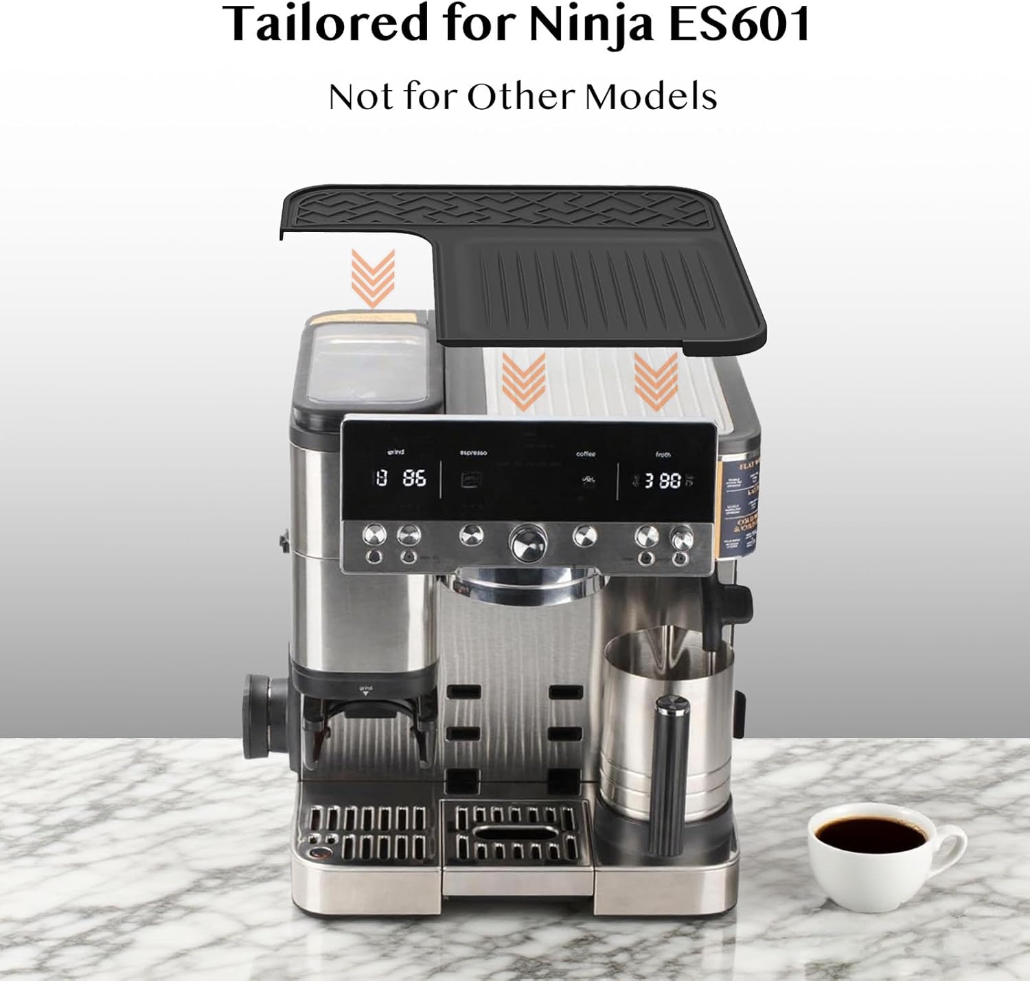 Silicone Espresso Machine Mat for Ninja Luxe Café ES601 | Top Protector, Anti-Slip, Waterproof & Heat-Resistant - Easy to Clean Accessories