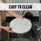 Koville Brazilian Natural Marble Cutting Board for Kitchen, 11inch Round Hand Crafted Marble Slab for Cheese, Charcuterie, Pastry Board - Wedding Gift, House Warming Gift(Maldivi)