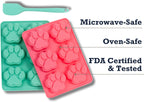 Country Living 3-Piece Silicone Baking Kit – Includes 2 Baking Trays (6-Cavity Paw Print Mold) & Spatula – Non-stick Silicone for Homemade Dog Treats, Candy, Chocolate, & Ice Cubes