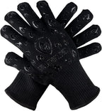 Grill Armor Oven Gloves 932°F Extreme Heat & Cut Resistant Oven Mitts with Fingers for BBQ, Cooking, Grilling, Baking – Accessory for Smoker, Cast Iron, Fire Pit, Camping, Fireplace and More