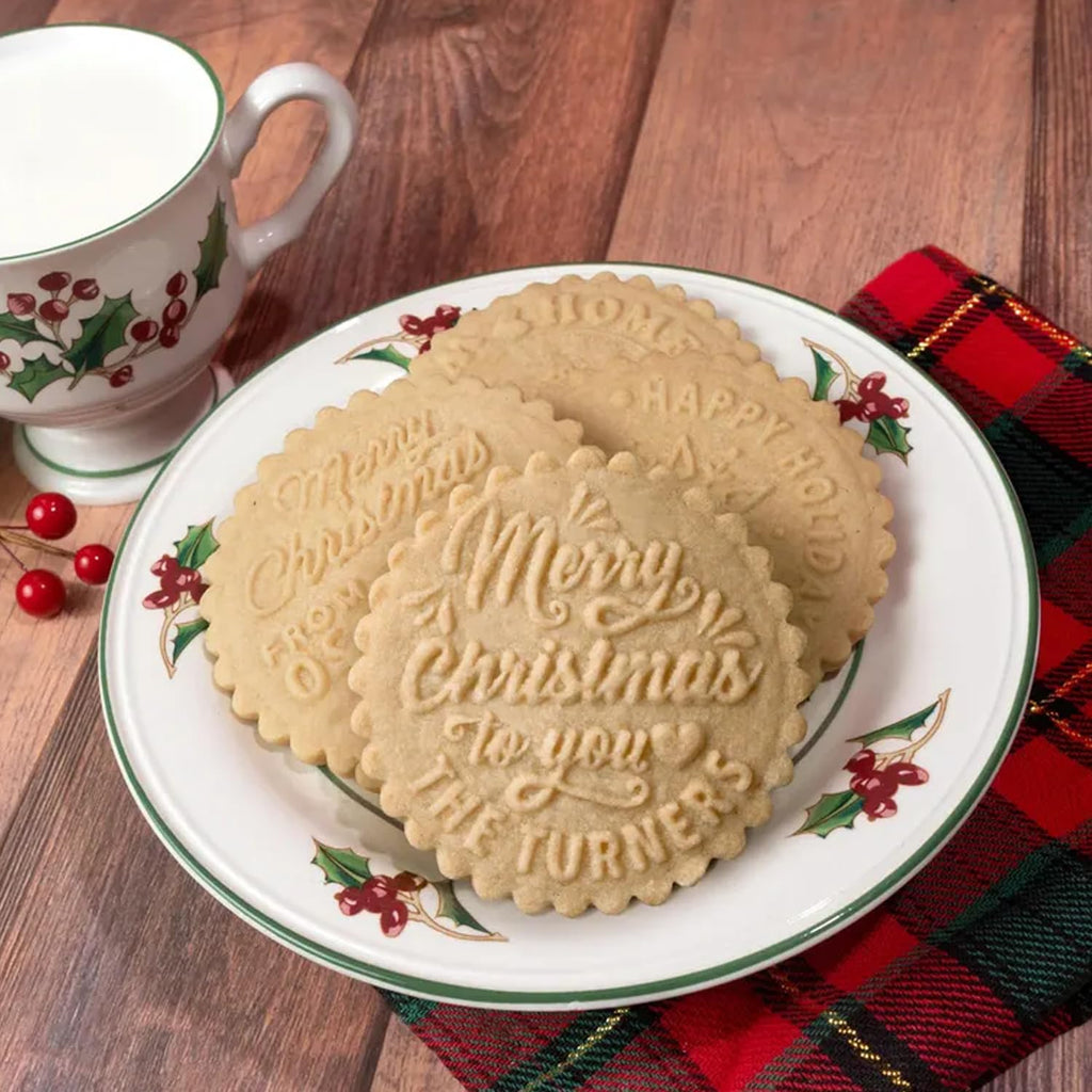 Personalized Christmas Cookie Stamps Customizable Name Cookie Stamps With Handle Cutter For Cookie Baking Decorating Cakes And Handmade Christmas Gifts Perfect (Raised cookie design)