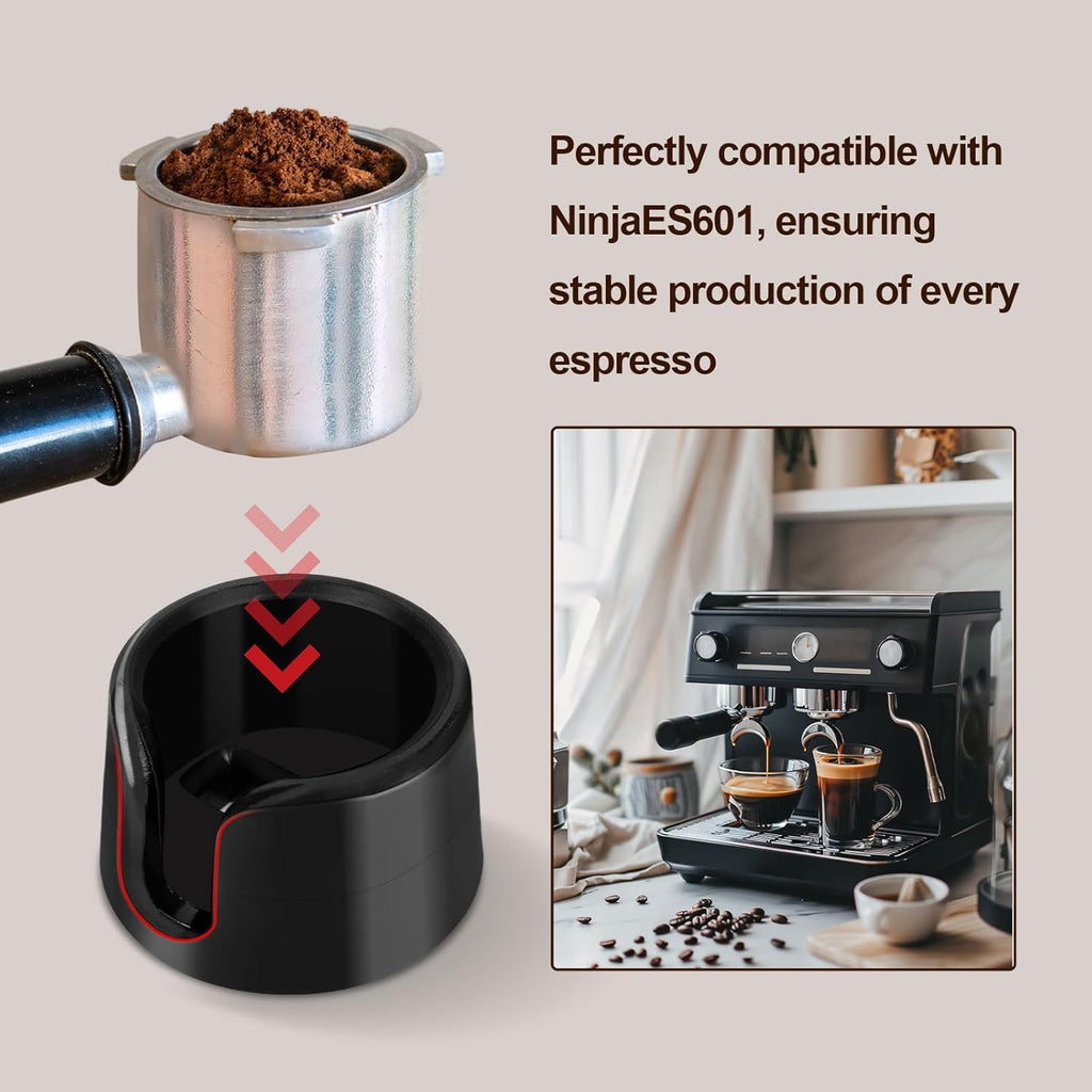 Coffee Tamper Base, Compatible with Ninja Espresso Es601 Anti-Slip Coffee Tamper Base for Ninja Handheld Support Stand Improves Stability Accessories (Black)