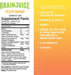 BrainJuice Focus & Energy Drink Shots, Nootropics with Alpha GPC, B Vitamins & Organic Green Tea Caffeine, Supports Focus, Memory & Clarity, Non-GMO, Gluten Free, Peach Mango, 2.5 fl oz, 12 Pack