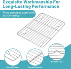 TeamFar Cooling Rack, 8.75” x 6.25” Stainless Steel Wire Baking Rack for Cooking Roasting Grilling, Fit for Oven Pan, Oven & Dishwasher Safe, Non-toxic & Heavy-Duty, 2PCS