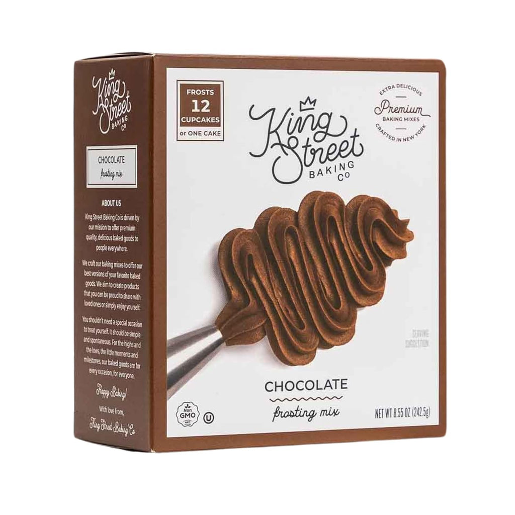 King Street Baking Co Chocolate Frosting Mix - 4 Ingredient Icing for Cake - Real Cocoa, Vanilla - Frosts 12 Cupcakes (3Pack)