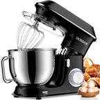 DOBBOR Electric Stand mixer, 9.5QT 660W 6 Speeds Tilt-Head Dough Mixers, Bread Mixer with Dough Hook, Whisk, Beater, Splash Guard for Baking Bread, Cake, Cookie, Pizza, Muffin, Salad and More - Black