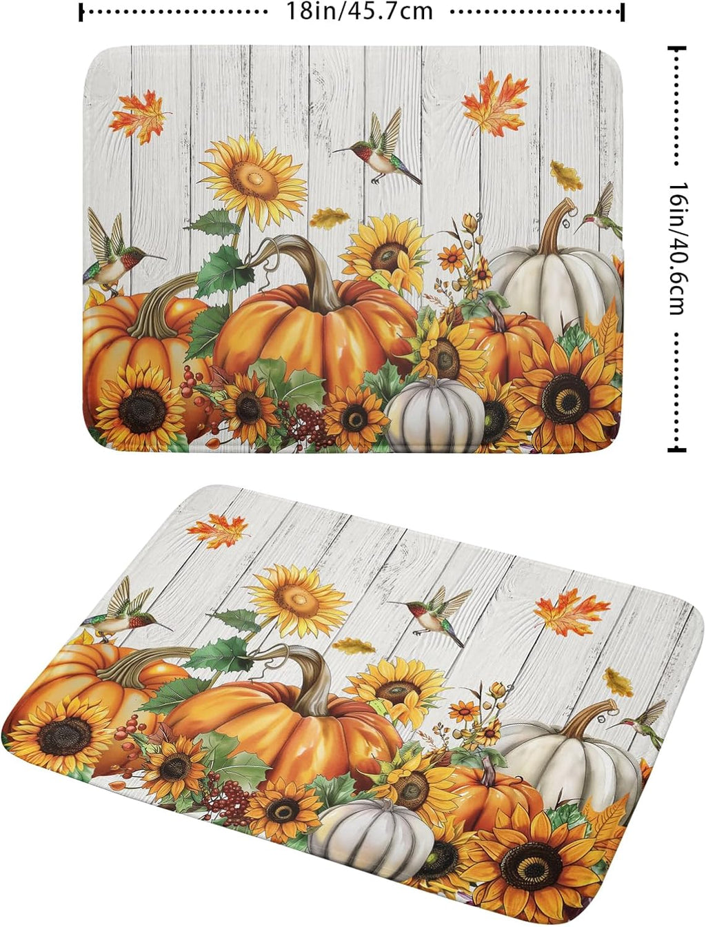 Fall Sunflower Maple Leaves Dish Drying Mat for Kitchen Counter Autumn Harvest Pumpkin Dish Drying Mat 16”x18” Thanksgiving Dishes Pad Dish Drainer Rack Mats Absorbent Fast Dry Kitchen Accessories