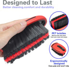 Carpet and Interior Cleaning Brushes, car Cleaning Brushes, Carpet Washing Brushes, Hard Bristle Detail Brushes, car and Home Interior Leather Brushes (Red)
