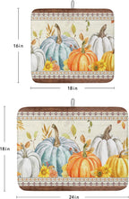 Fall Dish Drying Mat for Kitchen Counter Pumpkin Drying Pad Absorbent Drying Mats for Countertops Sinks Draining Racks Sunflower Eucalyptus Leaves Drainer Holiday Harvest Thanksgiving Decor 18x24
