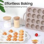 Vinino 2Pack Mini Silicone Muffin Pans for Baking with Metal Reinforced Frame, 24 Cups Mini Size Nonstick Cupcake Pan, BPA Free Oven Dishwasher Safe Baking Mold for Muffins Cupcakes