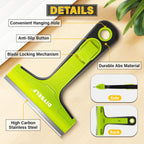 DIYSELF Razor Blade Scraper, 1 PCS Razor Scraper with Handle, Razor Blade Scraper Tool for Glass, Window Scraper with 10 PCS 4″ Blades, Razor Scraper Tool for Cleaning Stovetop, Oven, Shower Glass