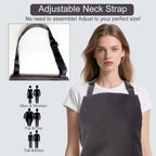 Kitchen Bib Apron for Women Men with Pockets Chef Art Aprons for Cooking Painting Pottery Ceramics