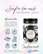 Sweet Spell Edible Glitter (15g) - Shimmer Sparkles for Drinks, Cakes, Cocktails - 100% Edible & Food Grade Glitter, Vegan, Gluten-Free (Iridescent Pearl White)