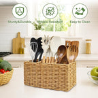 Extra Large Cooking Utensil Holder for Kitchen Counter Utensils Storage Organizer Caddy for Countertop Spatula Holder Big Utensil Crocks Jar Wicker Kitchen Tool Table Holders Decor Accessories