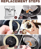 2PCS 54mm Silicone Steam Ring for Breville Espresso Machine 878/870/860/880/810/840/450/500 and Sage 880/878/875/870/810/500, Breville Espresso Machine Accessories Grouphead Gasket Replacement Part