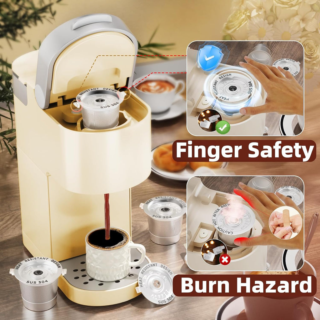 3 Pack Reusable K Cups Coffee Pods for Keurig 1.0: Stainless Steel Refillable K Cups - Reusable Coffee Filters for Keurig Coffee Machine, SUS 304‌, BPA-Free, Heat Resistant Handles, Scoop