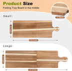 Large Acacia Charcuterie Board Wood Charcuterie Boards with Handles Foldable Travel Wooden Serving Cheese Boards for Party Food Appetizers Housewarming Gift Meat Party(31.5 x 8.7inch)