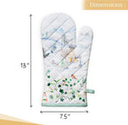 Maison d' Hermine Oven Gloves 100% Cotton Oven Mitt 7" x 13" with Loop Heat Resistant, BBQ, Cooking Gloves, Baking, Grilling, Kitchen, Handling Hot Pans (Pack of 1, Snowy World)