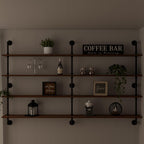 Floating Book Shelves for Wall 4 Tier 70 inch Bookshelf Industrial Pipe Shelving Shelves Bookcase Industrial Bookshelves Pipe Shelf Wood Wall Shelf for Living Room