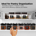 Shazo 9 PC Airtight Food Storage Containers - BPA Free Clear Plastic Snack & Spice Containers with Easy Lock Lids - Kitchen and Pantry Organization for Herbs, Coffee, Tea - 0.5L / 2.1 Cups