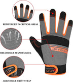 HANDLANDY Work Gloves for Men & Women, Utility Mechanic Working Gloves Touch Screen, Flexible Yard Work Gloves
