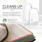 Whiffkitch Dishcloths Dishrags for Kitchen and Household Cleaning 9x9 6-Pack Non-Scratch 2-Ply Weave, Bamboo-Rayon Fabric, Absorbent, Washable, Long-Lasting