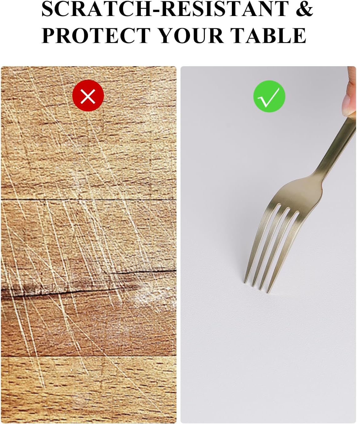 Pure White Plastic Table Cover Protector, 30" x 60" Waterproof Easy Flat PVC Desk Pad Mat, 1.5mm Thick Rectangle Vinyl Table Top Protector for Dining Room Table, Office, Dresser