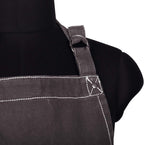 AMOUR INFINI Cotton Solid Aprons for Women with Pocket, Adjustable Strap and Waist Ties Washed Chef Aprons for Cooking, Baking and Gardening (27.5x33 Inches - Brown)