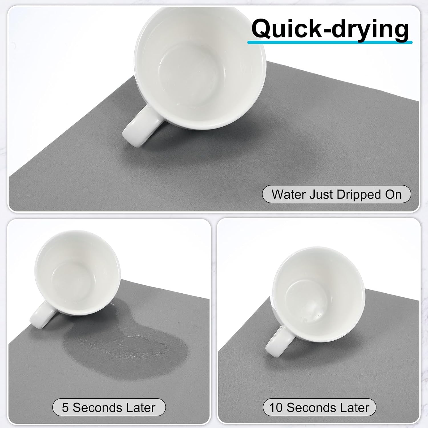 uxcell Silicone Mats for Kitchen Counter, 35.4" x 23.6" Non-Slip Countertop Protector Mat Heat Resistant Coffee Mat Waterproof Table Placemat, Gray