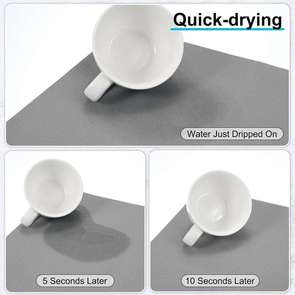 uxcell Silicone Mats for Kitchen Counter, 15.7" x 11.8" Non-Slip Countertop Protector Mat Heat Resistant Coffee Mat Waterproof Table Placemat, Gray