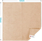 Orighty Microfiber Cleaning Cloth, 12 Pack Microfiber Towels for Cars, Highly Absorbent Car Cleaning Supplies, Lint Free Cloths Clean Rags for Car Care, House, Kitchen, 12x12 inch, Brown