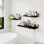 Dreamland Deep Floating Shelves for Wall, Black Floating Shelves, Large Floating Shelf 12 * 16 inch Set of 2 for Bookshelf Living Room Bedroom Home Office Bathroom