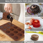 Silicone Fat Bomb Molds, Walfos Silicone Candy Mold, 15 Cavity Round Mold -Perfect for Keto Fat Bomb, Jelly, Dark Chocolate, Mini Peanut Butter Cup, 2 Packs