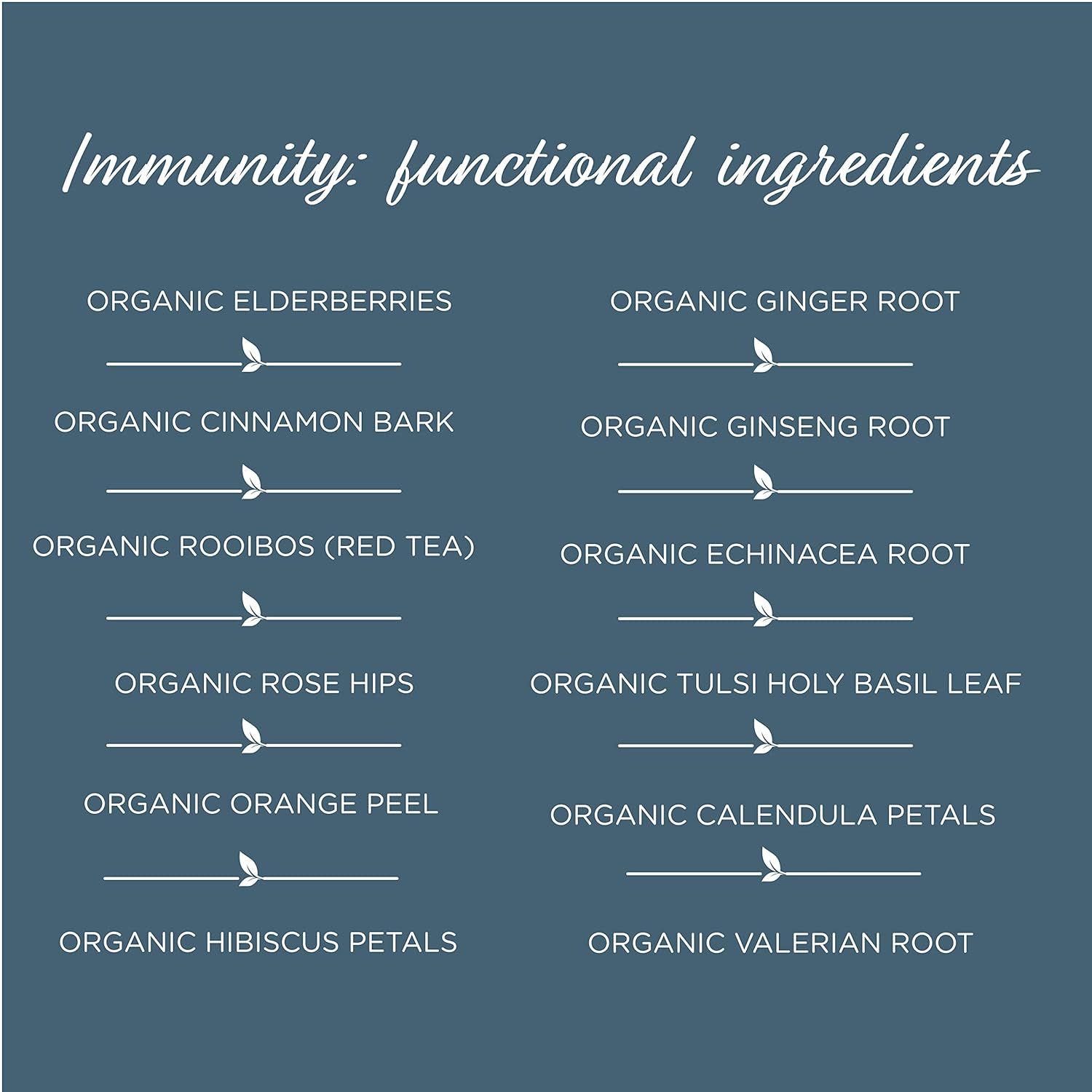 The Tea Spot Organic Immunity Tea with Natural Vitamin C for Immune Support|Blend of Adaptogens, Elderberry, Orange Peel, Ginger, Basil, Lemon Peel & Valerian Root | Caffeine-Free 15 Tea Bags