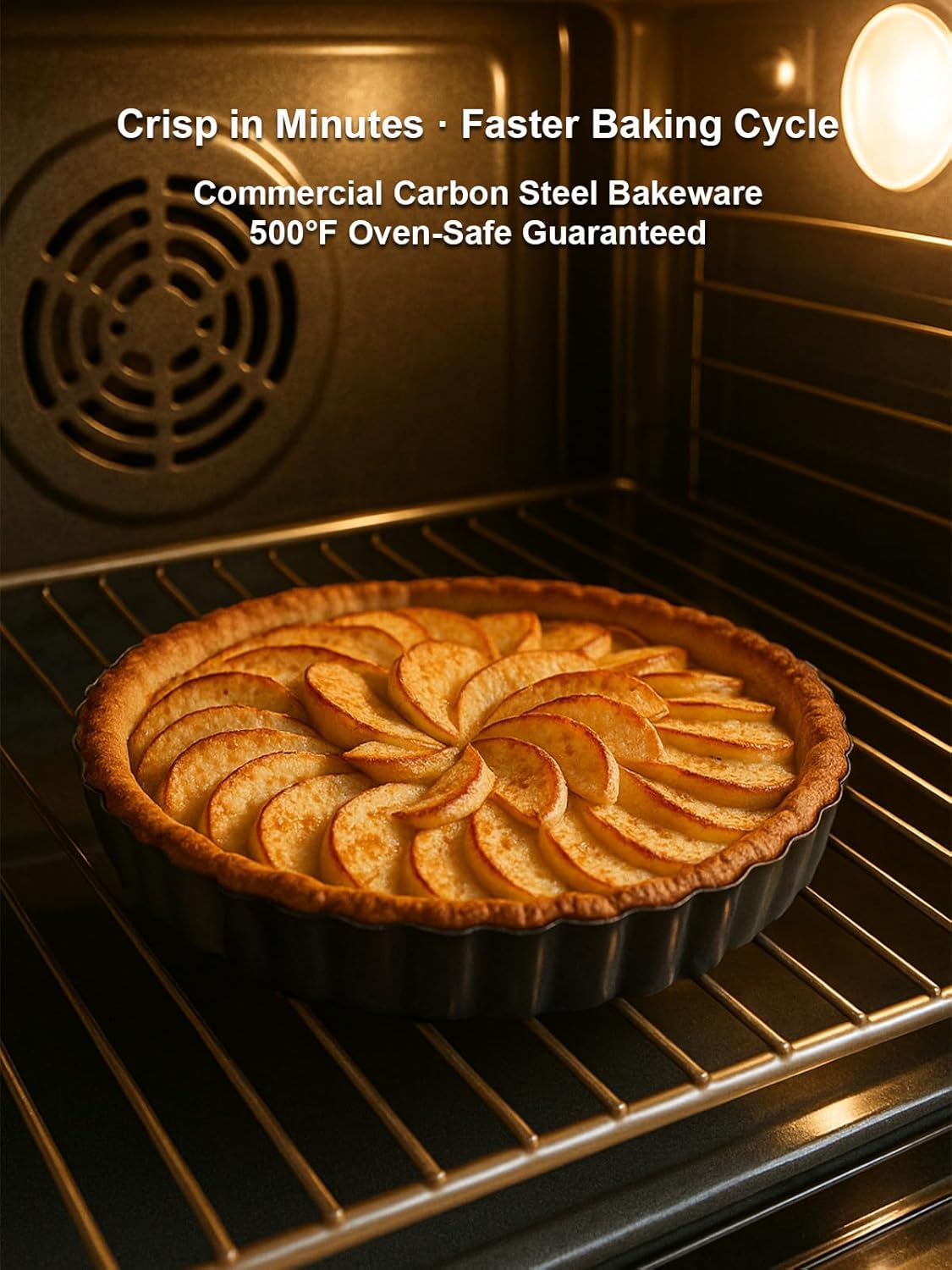 10 Inch Round Quiche Pans with Pie Cake Server. Removable Bottom, Non-Stick Coating, Rugged Carbon Steel for Tart Quiche Pie Baking. Gift for Women Wife Christmas Thanksgiving Party Festival