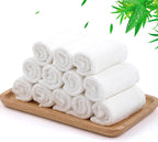 JEFFSUN Dish Cloths 12 Pack, 10x14 inch White Reusable Kitchen Washcloths, Plant Based Rayon, Soft & Scratch Free, Quick Dry, Odor Resistant