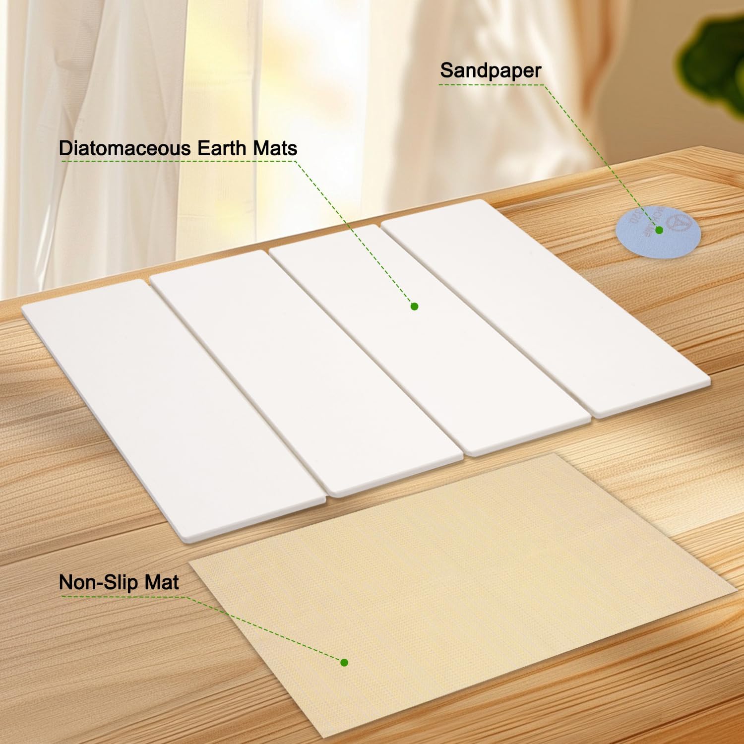 Large Dish Drying Mat for Kitchen Counter,24"×16"Fast Dry Pad Absorbent Countertop Mat, Heat-resistant Mat,Diatomaceous Earth Mats,White