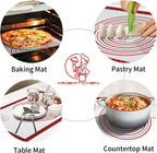 Silicone Baking Mat,Non Stick Pastry Dough Mat for Rolling, Macarons Baking Mat, Pie Crust Bread Pizza Mat, Counter Mat
