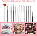 Cake Painting Brushes, 45 Pcs Cake Decorating Brushes Fondant Sugar DIY Tools Set Food Safe Baking Brush for Cake Cookie Icing Pastry