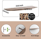 24’’ Black Walnut Floating Shelves - 6 Inch Deep Solid Wood Floating Shelf for Wall, Rustic Zen TV Shelf Wall Mounted, Live Edge Shelf with Invisible Brackets for Living Room, Bedroom, Kitchen.