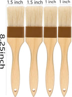 Basting Brush,Pastry Brush 1.5" & 1" - Natural Bristle Cooking Brush for Baking,Not Shed Food Grade Brush,Butter Brushes,Cooking Brush for Oil and Sauce,Kitchen Turkey Baster,Egg Wash Brush(4 Pc)