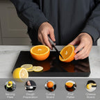 Koville Black Marble Cutting Boards for Kitchen Countertop, Natural Marble Cutting Board Pastry Board Cheese Boards for Home Kitchen Decor, Stone Chopping Serving Tray for Charcuterie