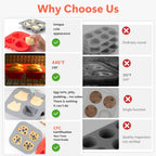 Li&Zhao Silicone Muffin Pans for Baking - 2 PCS Thick Silicone Cupcake Pan Animal Silicone Egg Bite Molds Silicone Muffin Cups Mini Cupcake Pans for Making Muffin Cakes,Tart,Festival