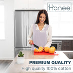 HANEE Cotton Aprons for Women and Men | Cross-Back Apron with Pockets