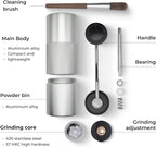 Manual Coffee Grinder by Alpaca Ventures - Stainless Steel Conical Burr Coffee Grinder Manual with Adjustable Setting Double Bearing Hand Espresso Grinder Perfect for Home, Office and Camping