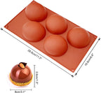 Extra Large 5-Cavity Semi Sphere Silicone Mold, 3 Packs Half Sphere Silicone Baking Molds for Making Chocolate, Cake, Jelly, Dome Mousse